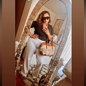 Vintage Burberry leather plaid bag